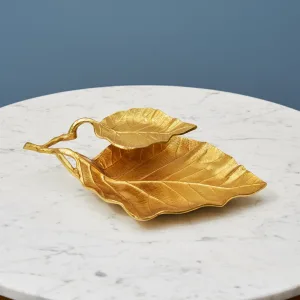 SOLID CAST ALUMINUM GOLD  AND NICKEL PLATED TRAY