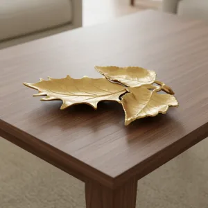 SOLID CAST ALUMINUM GOLD  AND NICKEL PLATED TRAY