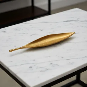 SOLID CAST ALUMINUM GOLD  AND NICKEL PLATED LARGE TRAY